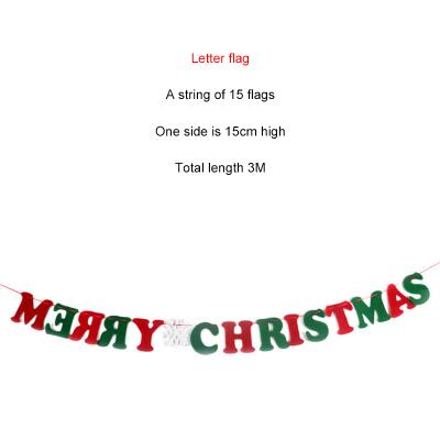 China Stocked Christmas Decorations Hanging Flag Store Decoration Christmas Holiday Use Nonwoven Fabric Pull Flag for sale