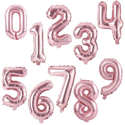 China Gift Toy Hot Selling Big Size 40 Inch Number 0-9 Aluminum Foil Helium Inflatable Happy Birthday Balloon for sale