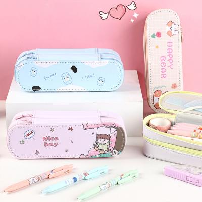 China Fashion\Comfortable\Durable School Bus Pencil Case Canvas Pencil Bags Kawaii Boy&Girl Capacity School Supplies Stationery Cosmetic Bag for sale