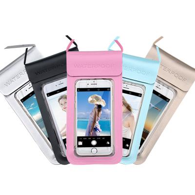 China Mobile Phone Pouch PU Mobile Phone Bag Waterproof Transparent Touch Screen Outdoor Swimming Diving Waterproof Case for sale