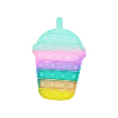 China China Wholesale Rainbow Silicone Push Noise Bubble Game Fidget Toy Bubble Sensory Anti Stress Squishy Noise Toy Push Fidget Toy for sale