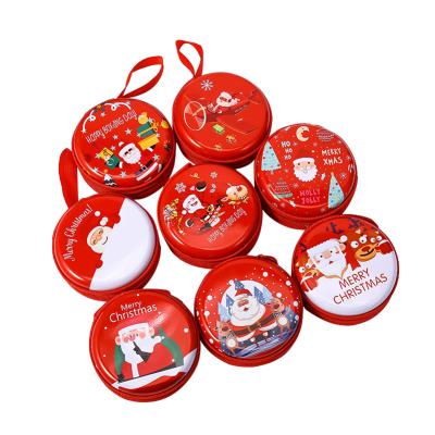 China Christmas Snowman Coin Purse Mini Storage Bag Wallet Cartoon Printing Durable Round Clip Casual Mini Change Pouch Portable Package Bags for sale