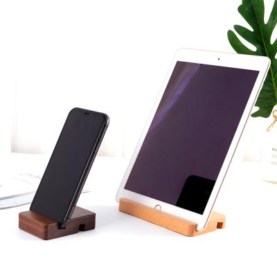 China Compatiable with Cute Wooden iPad Mobile Cell Phone Holder Stand Compatible with iPhone 12 Ipad and Tablet Bamboo Organizer Desktop Accessories for sale