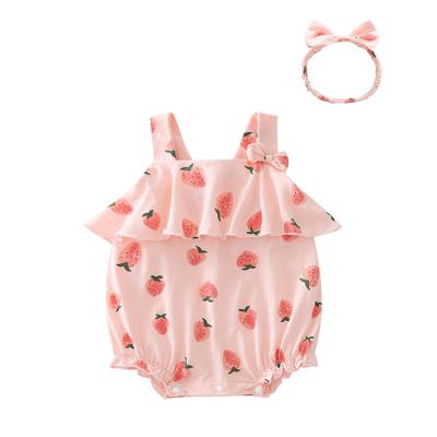 China Summer Newborn 100% Canvas Rompers Baby Clothes Cotton Baby Rompers Infants Clothes Toddler Sleeveless1Yearold Loungewear for sale