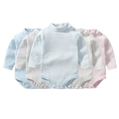 China Wholesale Cotton Spring Fake Loungewear Long Sleeve Baby Boy Girls Jumpsuits Cute Newborn Infant Lots Neck Rompers Stock for sale