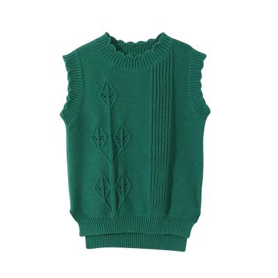 China Wholesale Custom 1-6 Years Autumn Winter Kids Sweater Anti-pilling Vest Crocheted Solid Color Children Crewneck Sweater Apparels for sale