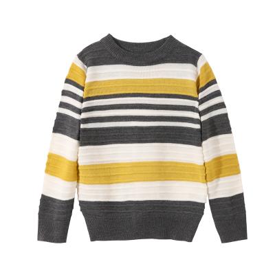 China Cotton anti-pilling children's sweater girls or boy knit long sleeve vertical stripes baby kids basic shirt O-neck backing shir1-14Y for sale