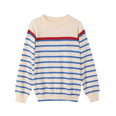 China Winter Children's Clothing Anti-pilling Long Sleeve Sweater Knitted Fashion Stripe Boys Girls O Collar Clothing Baby Kids Sweater for sale