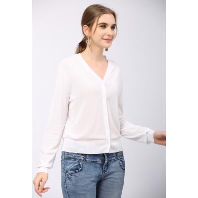 China Anti-wrinkle cottonsolid color buckle thin basic cardigan wholesale mercerized high quality mercerized cotton for sale