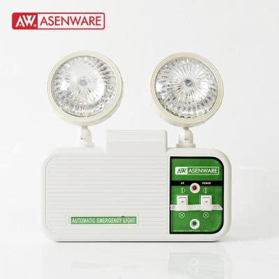 China For Indoor Offices/Apartment Guta Use Asenware Only Emergency Led Lighting Charging Twin Spot Head Lamp For Commercial Building 3w for sale