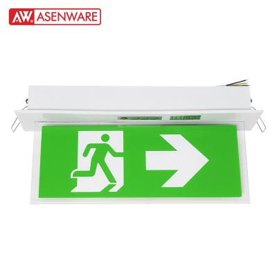 China Rechargeable Emergency Emergency Exit Sign Fire Safety Evacuation Green Fire Exit Sign IP30 For Market/Stairs/Warehouse for sale