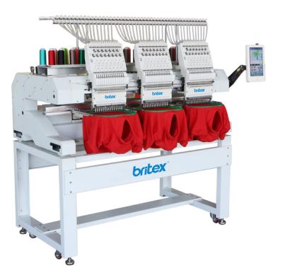 China Garment Shops BR-1503 Three Heads 15 Needles Flat Automated Embroidery Machine , Hat Embroidery Britex Machine for sale