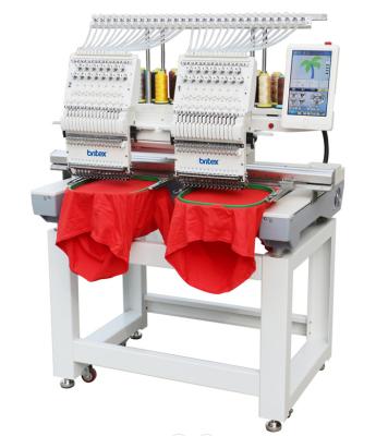 China HOT SALE BR-1502 Home Use Double Heads Computerized Embroidery Machine, Cap Embroidery Machine, T-shirt Embroidery Machine for sale