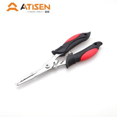 China 420 Multifunctional SS + TPR Handle ATISEN Fine Masking Non-slip Outdoor Fishing Tools Fish Pliers for sale