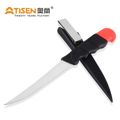 China Stainless Steel Color Mixing PP Handle Hunting And Fishing Knives Fish Fin Cutter Knives Floating Fillet Knife for sale