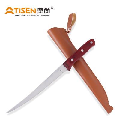 China 420 Stainless Steel Easy Control Fishing Wood Handle Fishing Knife Set Stainless Steel Knife Set for sale