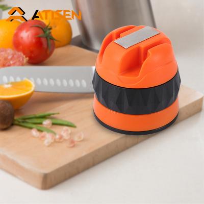 China Diamond/Ceramic+Plastic ATISEN High Quantity Rotary Fishing Knife Sharpener Kitchen Sharpening Tool Accessories Pocket Sharpener for sale