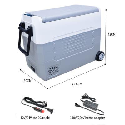 China New China-chic OEM 12V/24V portable mini fridge with door transparent car compressor refrigerator 50L car refrigerator for sale