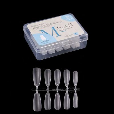 China 100Pcs Flexibility Full Cover Clear False Tips Artificial Matte Coffin Nail Tips Wholesale Press On Transparent Acrylic Nails Set Nail Tips for sale