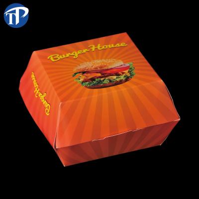 China New Recyclable Customized Logo Design Hamburger Paper Box Take Away Printed In China for sale