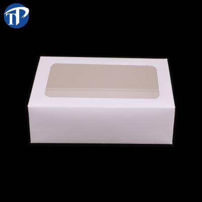 China Recyclable Full Color Printing Foldable Cup Cake Boxes With Windows for sale