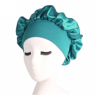 China Daily Life Ladies Sleep Hood Chemotherapy Hats Plain Color Silk Satin Hair Hoods Hat for sale