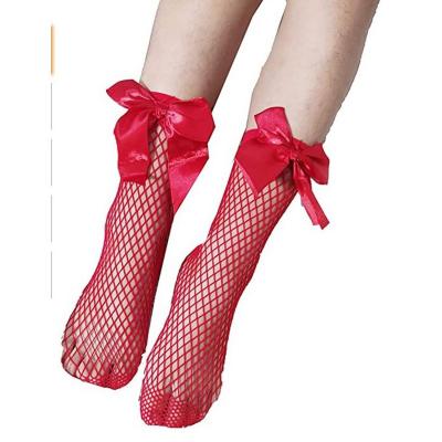 China QUICK DRY Vintage Lace Bow Vintage Fishnet Socks Ankle High Fashion Girl Summer Fishnet Sock Baby Kids Baby Girl Fish Net Sock for sale