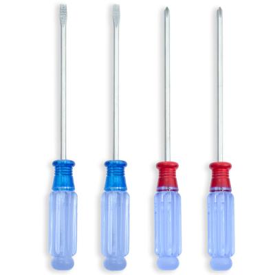 China Factory Wholesale Plastic Screwdriver Mini Phillips Screwdriver SL3.0 PH0 Retractable Slotted Magnetic Crystal Handle for sale