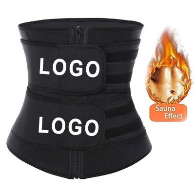 China High Quality Neoprene Fitness Body Shaper Sweat Waist Cincher Underburst 2 Belt Waist Trainer Best Fit Breathable Adjustable Detachable Gym for sale