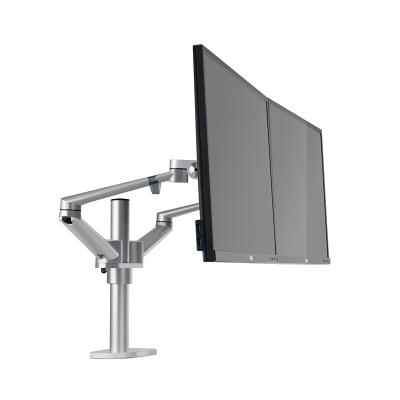 China UPERGO Aluminum Alloy Aluminum Alloy Monitor Arm 17to32inch LCD Mount Double Pole Support Base Desk Clamp for sale