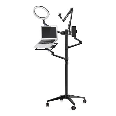 China ABS UPERGO Selfie Desktop Live Stand With Wheels Height Adjustable Set LED Ring Light for sale