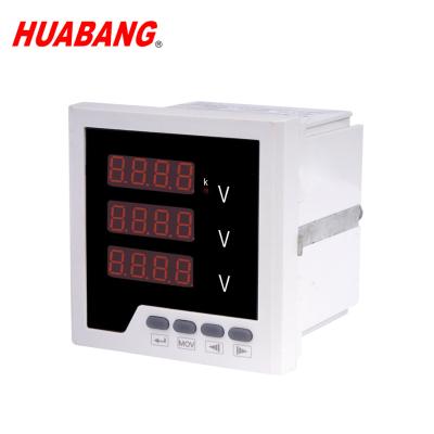 China ABS Plastic 3 Phase Intelligent Digital 96x96 Voltage Meter 3 Phase Voltmeter for sale