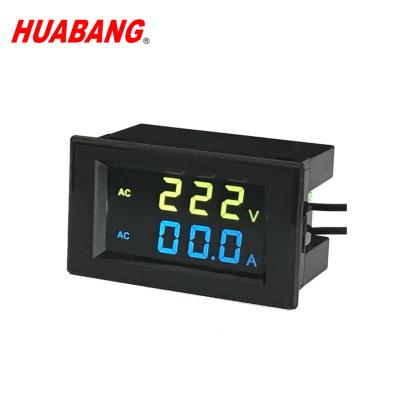 China D85-2042 Multi Color LCD Voltmeter Ammeter LCD Display Digital Dual Voltage Current Meter 68*38mm for sale