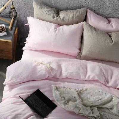 China Duvet Cover Bedding Set Anti-Static High Linen Canvas Covers Custom Color Fabric Oeko Tex 100%French Washed Linen King Size for sale