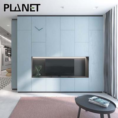 China Adjustable Blue Wood Storage TV Stand Wall TV Cabinet Aluminum (Other) TV Cabinet with Wardrobe Design for sale