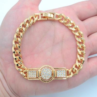 China TRENDY 18K Gold Plated Women Clear CZ Cubic Zircon Fashion Charm Bracelet Jewelry for sale