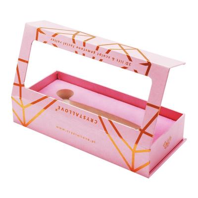 China Custom Recycled Materials Logo Private Label Luxury Paper Cardboard Gift Box Pink Hair Makeup Tools Brush Box Packaging Wholesale for sale