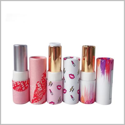 China High quality recycled materials lipstick container around custom tube lipbalm packaging tube twist up paper tube for sale