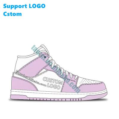 China Factory Fashion Design Logo Classic 1 Outdoor Sports Shoes Retro Running Shoes Basketball Shoes Custom Women Sneakers for sale