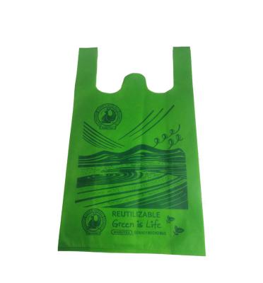 China Eco-Friendly Manufacturer Custom Design Eco Friendly Non Woven T Shirt Die Cut Bag Supermarket Vest Bag for sale