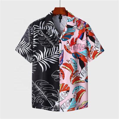 China Patchwork Casual Men's Summer Beach Anti-wrinkle Fashion Oversized Shirts Printing Shirt, Short Sleeve Hawaiian Shirt Men for sale