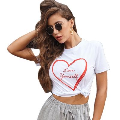 China Custom Printing Feminine Women's Anti-Wrinkle Women's T-Shirts T-Shirt Graphic Tees Designs Custom Logo for sale