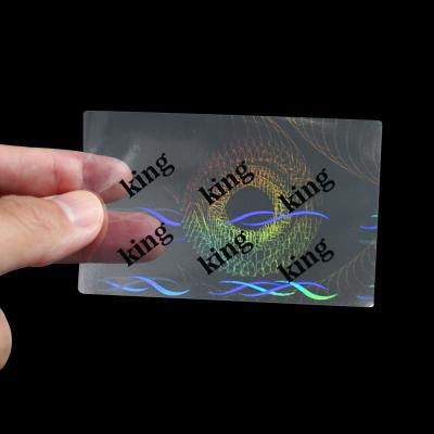 China Waterproof Custom logo PET Anti-counterfeiting Sticker transparent holographic stickers for Information Security sticker for sale