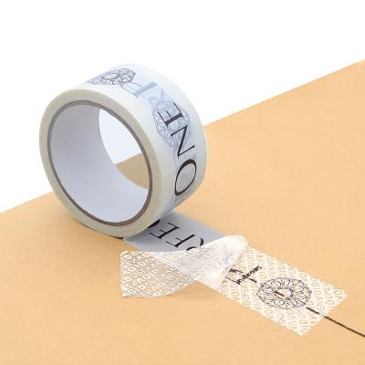 China Waterproof Custom Printing Packaging Seal Tamper Evident Tape Self Adhesive Security Packaging Tapes Anti-Counterfeit Label Void Open Seals for sale