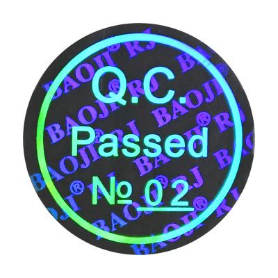 China Holographic Warranty QC ID UV Holographic Pass Security Hologram Sticker for sale