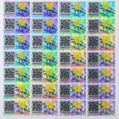 China Holographic Factory Custom Supply Roll Barcode Label Serial Number Sticker Warranty Stickers Qr Code for sale