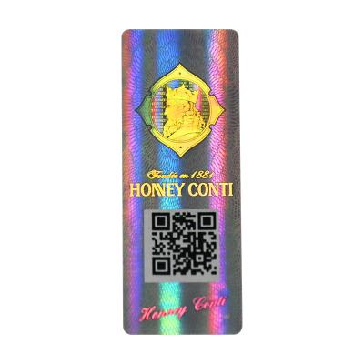 China Holographic Custom Logo Printing number qr code hologram sticker Security Authenticity Holographic Laser sticker for sale