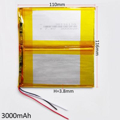 China LAPTOP 7.4v 3000mAh Tablet PC Battery , Tablet PC Polymer Battery for sale