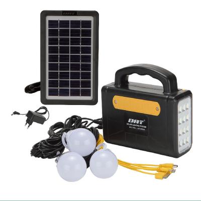 China AT-9006 DAT home solar home lighting system with USB charging three bulbs mobile function solar power system for sale