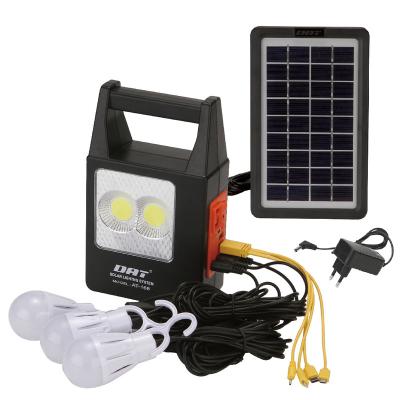 China AT-168 DAT Home Solar Lighting System Kits With Three Bulbs USB System Solar Powered Radio for sale